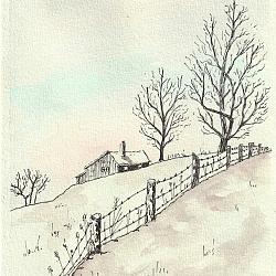 Campagne sous la neige...